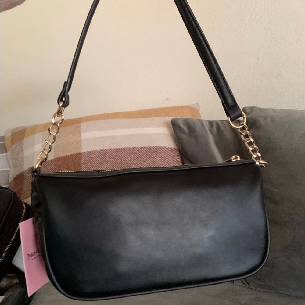 JUICY COUTURE liquorice heart quilted flawless shoulder bag NWT $79 - Picture 4 of 5